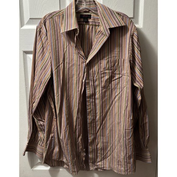 Express Shirt Womens Medium Cotton Button Up Striped Long Sleeve Blouse - Picture 1 of 5